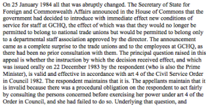 Council of Civil Service Unions v Minister for Civil Services [1984] 3 All ER 935 at 939